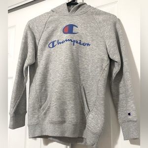 Champion hoodie. Size: Youth Large. Color: Gray.
